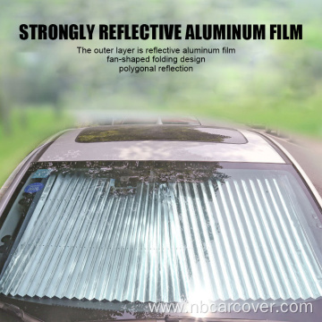 Aluminum foil Retractable car front windshield sun shade